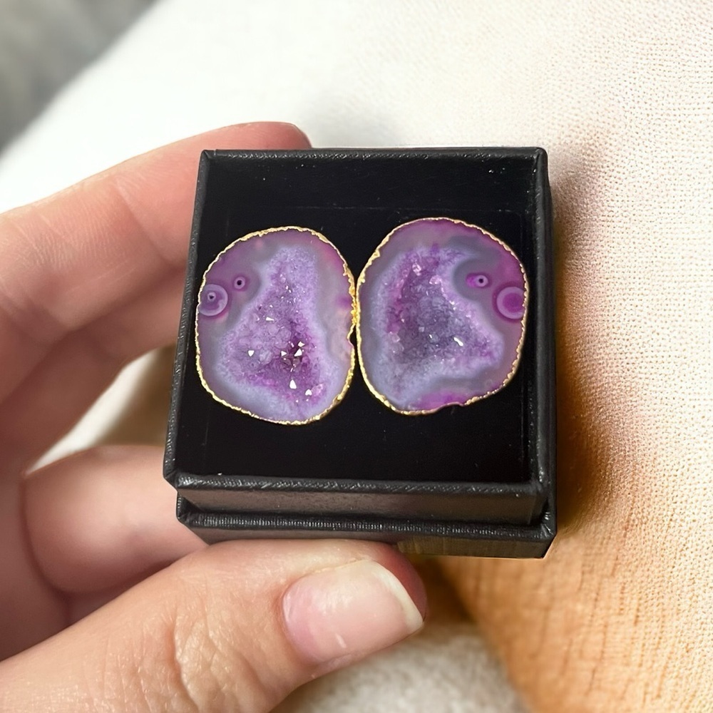 Purple Geode Quartz Cufflinks